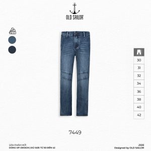 Quần Jeans Biker 7449 – Straight, Cao Cấp, Trẻ Trung